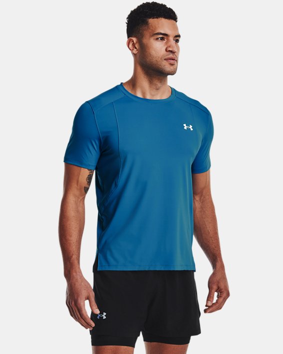 Men's UA Iso-Chill Run Laser T-Shirt, Blue, pdpMainDesktop image number 4